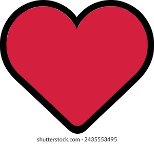 Red Heart Vector Illustration Design 