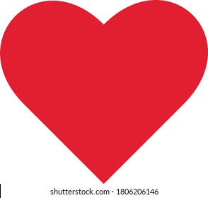 Corazón rojo, icono de ilustración vectorial diseño plano. Te amo el símbolo. Señal de amor y romance. 