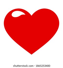 Red heart. Vector illustration. Love symbol as a design element for Valentine's day greeting cards.