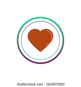 red heart vector illustration, romance sign and symbol.