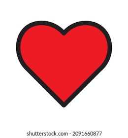 Red Heart vector line for web, presentation, logo, Icon Symbol.