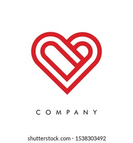 red heart vector logo design part 1