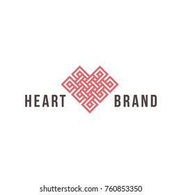 Red heart - vector logo template. Design element. 