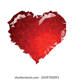 Red heart from vector polygon