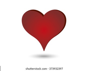 Red Heart Vector. Saint Valentine Day Icon.