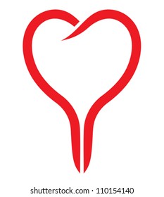 Red heart vector symbol