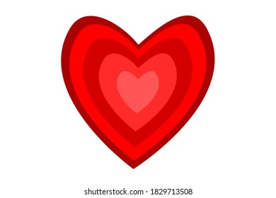 Red heart vector symbol, Love illustration icon