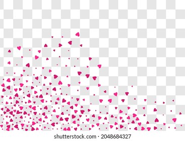 Red Heart Vector Transparent Backgound. Visual Papercut Card. Pink Love Hearts Pattern.