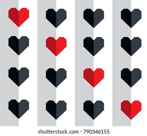 Red heart vector. Valentines day , wedding or love concept.