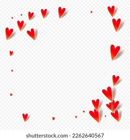 Red Heart Vector White Backgound. 3d Papercut Border. Pink Romance Hearts Poster.