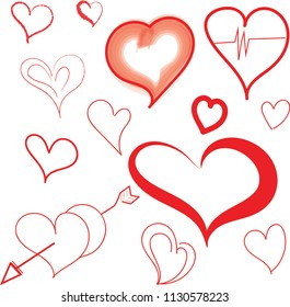 red heart vectors