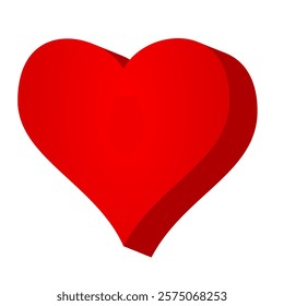 Red Heart volume shape isolated onthe white background