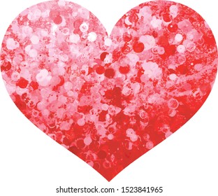 red heart with watercolor splash.