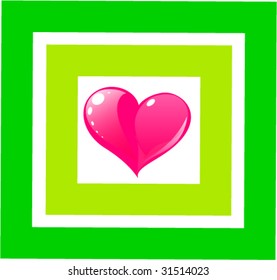 Red heart - web icon, button, greeting card, vector design ellement for decoration