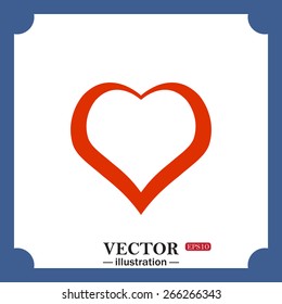 red heart, web icon. vector design