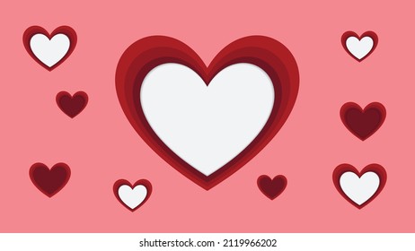 Red heart and wedding design. Vector Illustration