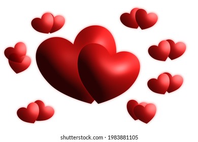 Red heart with white background in eps view.