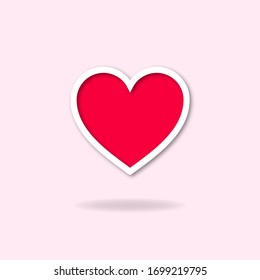 
Red heart with white border