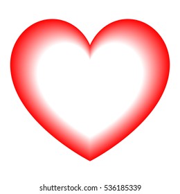 Red heart with white heart in centre. Vector eps 10