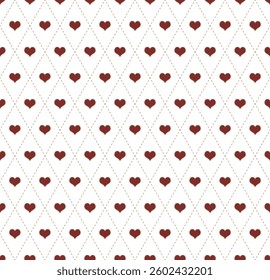 Red heart white seamless vector background, for weddings, holidays, white background, suitable for packaging, wallpaper, wallpaper, clip art, notebooks,