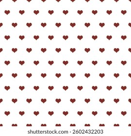 Red heart white seamless vector background, for weddings, holidays, white background, suitable for packaging, wallpaper, wallpaper, clip art, notebooks,