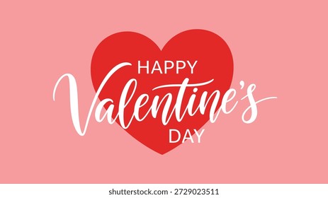Red heart with white text on pink