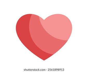 red heart with wide pink stripes. love, romantic and valentines design element. isolated vector image