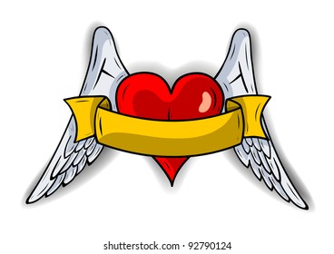 red heart with the wings