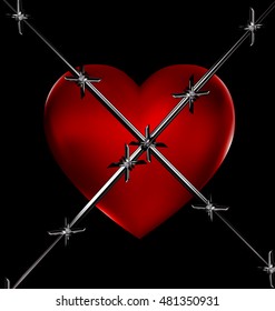 red heart and wire