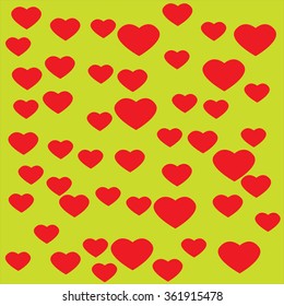 Red Heart with yellow background