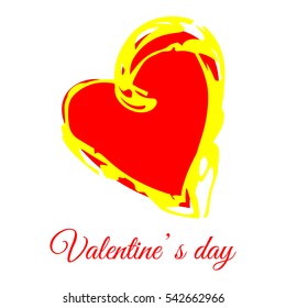 red heart with yellow edging logo Valentine's Day