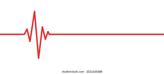 Red heartbeat cardiogram line vector illustration