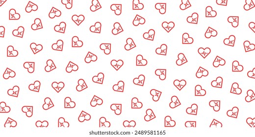 red heartbeat ecg health vector background design
