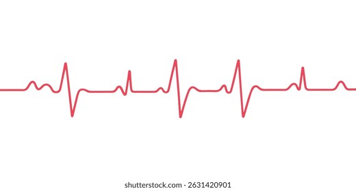 Red Heartbeat EKG Pulse Line Vector 2