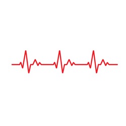 Red Heartbeat Icon. Vector Illustration