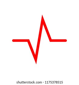 Red heartbeat icon. Vector illustration. Heartbeat sign in flat design. Heartbeat isolated.