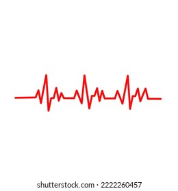 Red heartbeat icon. Vector illustration