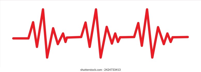 Red heartbeat icon. Vector illustration. Heartbeat sign in flat design. eps 1