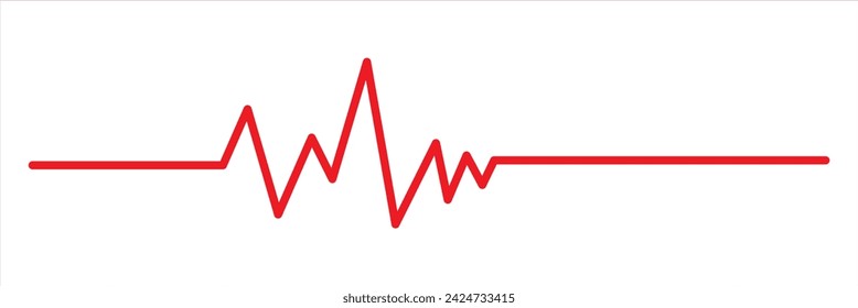 Red heartbeat icon. Vector illustration. Heartbeat sign in flat design. eps 1