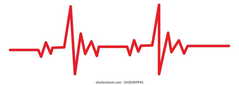 Red heartbeat icon. Vector illustration. Heartbeat sign in flat design. eps 10