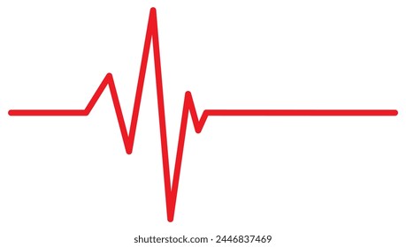 Red heartbeat icon. Vector illustration. Heartbeat sign in flat design.