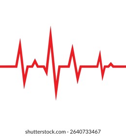 Red Heartbeat Line - ECG EKG Pulse Medical Rhythm