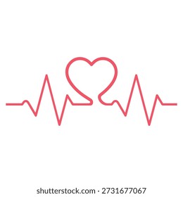 Red heartbeat line graphic with pulsating heart symbol in center