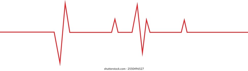 Red Heartbeat line icon. Cardiogram line icon, sign. EKG heart beat line, Heart pulse silhouette, icon, symbol. Vector illustration.