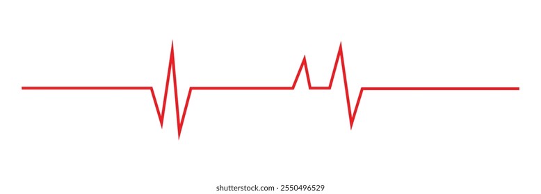 Red Heartbeat line icon. Cardiogram line icon, sign. EKG heart beat line, Heart pulse silhouette, icon, symbol. Vector illustration.