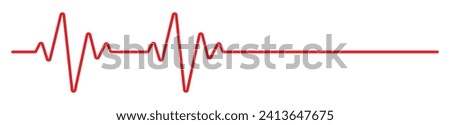 Red heartbeat line icon. Pulse trace, ECG or EKG Cardio graph symbol for Health, Medical cardiology analysis. Stroke heart diagram, cardiogram. Vector