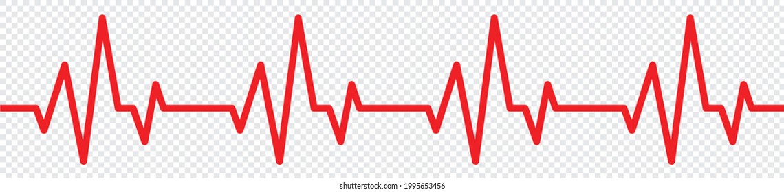 Red heartbeat line icon. vector illustration