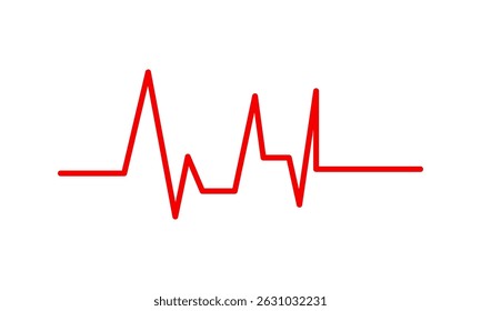 Ilustración vectorial de línea de latidos del corazón rojo para el concepto de atención médica y el diseño de cardiología