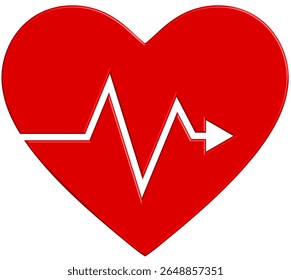 Red Heartbeat Pulse Line - Medical and Health Icon