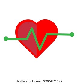 a red heartbeat vector icon, medical icon